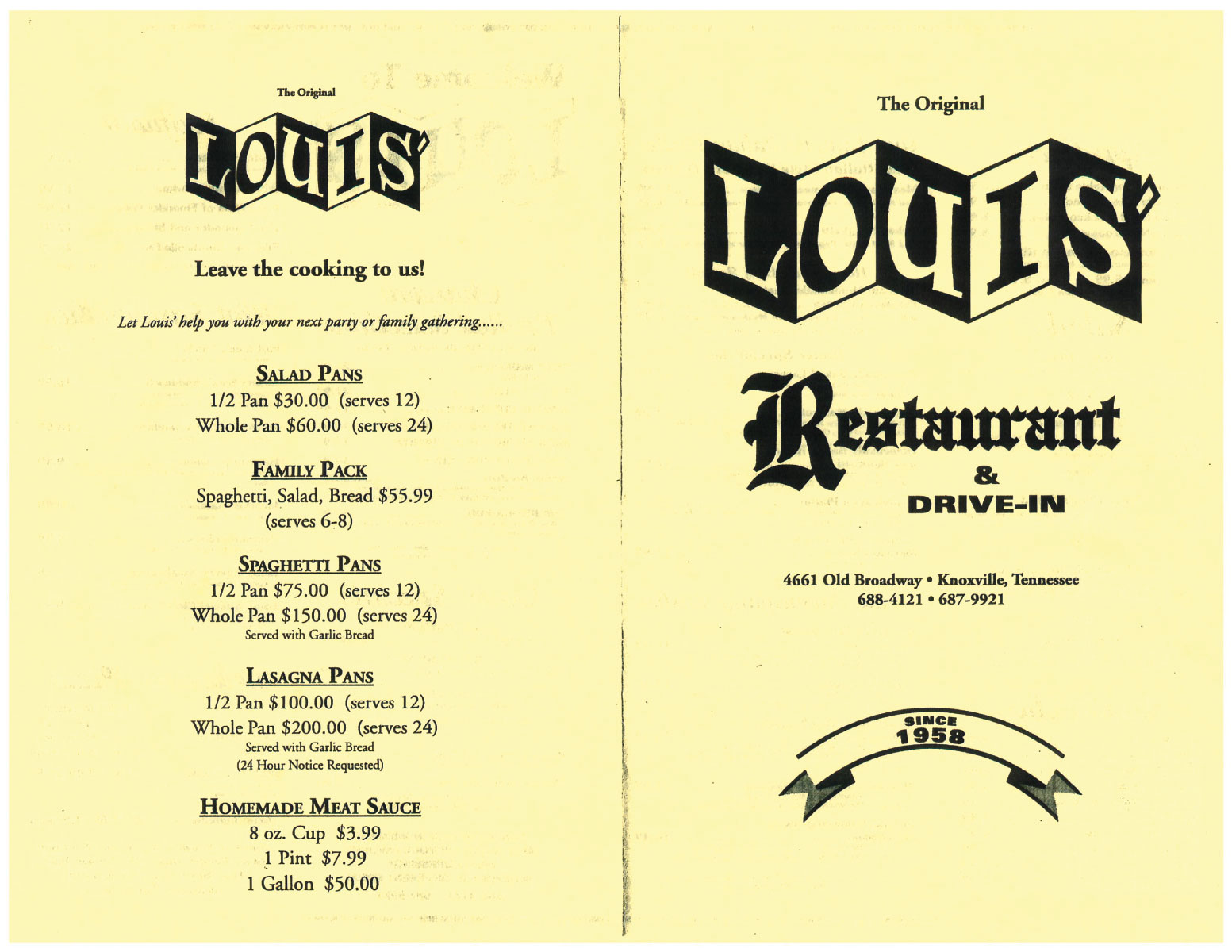 The Original Louis Restaurant Knoxville TN | Knoxville Italian Restaurant | Knoxville Italian ...